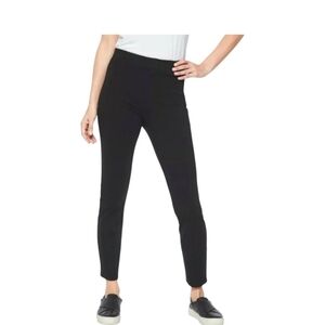 Athleta Black Sienna Skinny Pin Tuck Ponte Pants Cropped Size 12